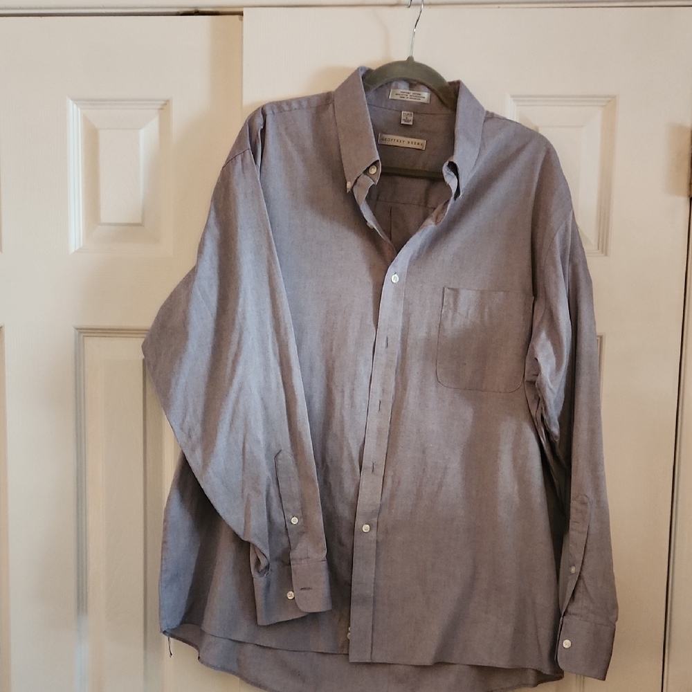 Geoffrey Beene Men's Casual Gray Button Down Shirt